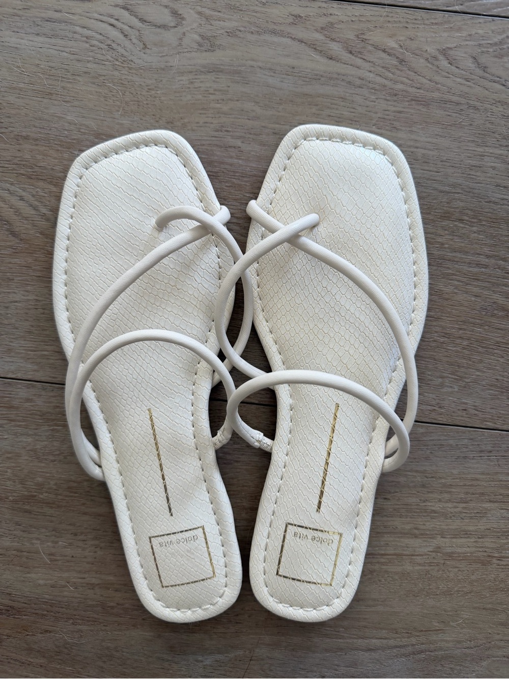 Dolce Vita Cream Strappy Square-Toe Sandals Size 10